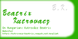 beatrix kutrovacz business card